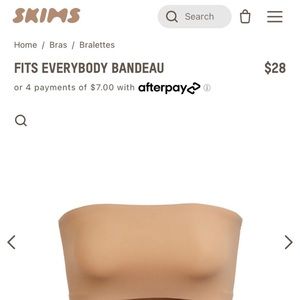 SKIMS FITS EVERYBODY BANDEAU in Ochre Size Small 
Never worn